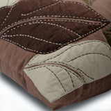Leafy Collection - Brown Faux Suede Decorative Euro Sham