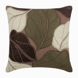 Leafy Collection - Brown Faux Suede Decorative Euro Sham