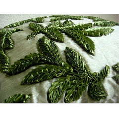 Leafy Days - Green Art Silk Decorative Euro Sham