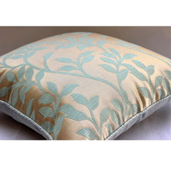 Leafy Heaven - Blue Jacquard Weave Decorative Euro Sham