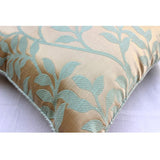 Leafy Heaven - Blue Jacquard Weave Throw Pillow Cover