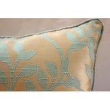 Leafy Heaven - Blue Jacquard Weave Throw Pillow Cover