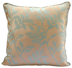 Leafy Heaven - Blue Jacquard Weave Decorative Euro Sham