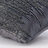 Charcoal Spill - Charcoal Gray Velvet Throw Pillow Cover