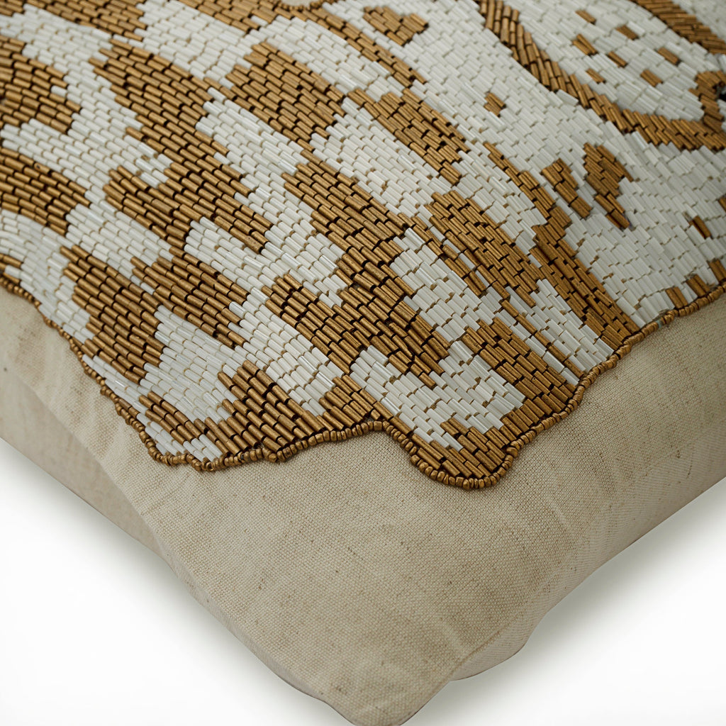Leopard Purr - Natural Beige Linen Decorative Euro Sham