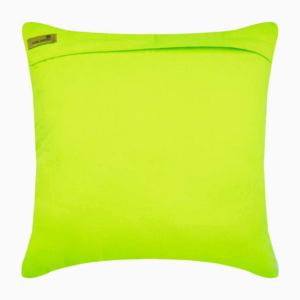 Lime Wind Folds - Lime Green Faux Suede Throw Pillow Cover