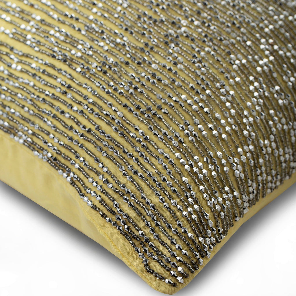 Linen Yellow Heights - Pastel Yellow Cotton Linen Throw Pillow Cover