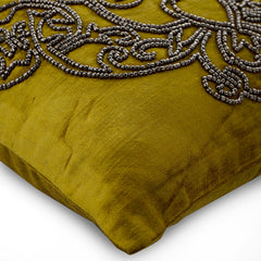 Lord Medusa - Chartreuse Velvet Decorative Euro Sham