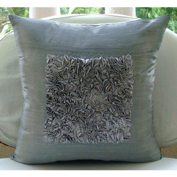 Love Vintage - Silver Art Silk Decorative Euro Sham