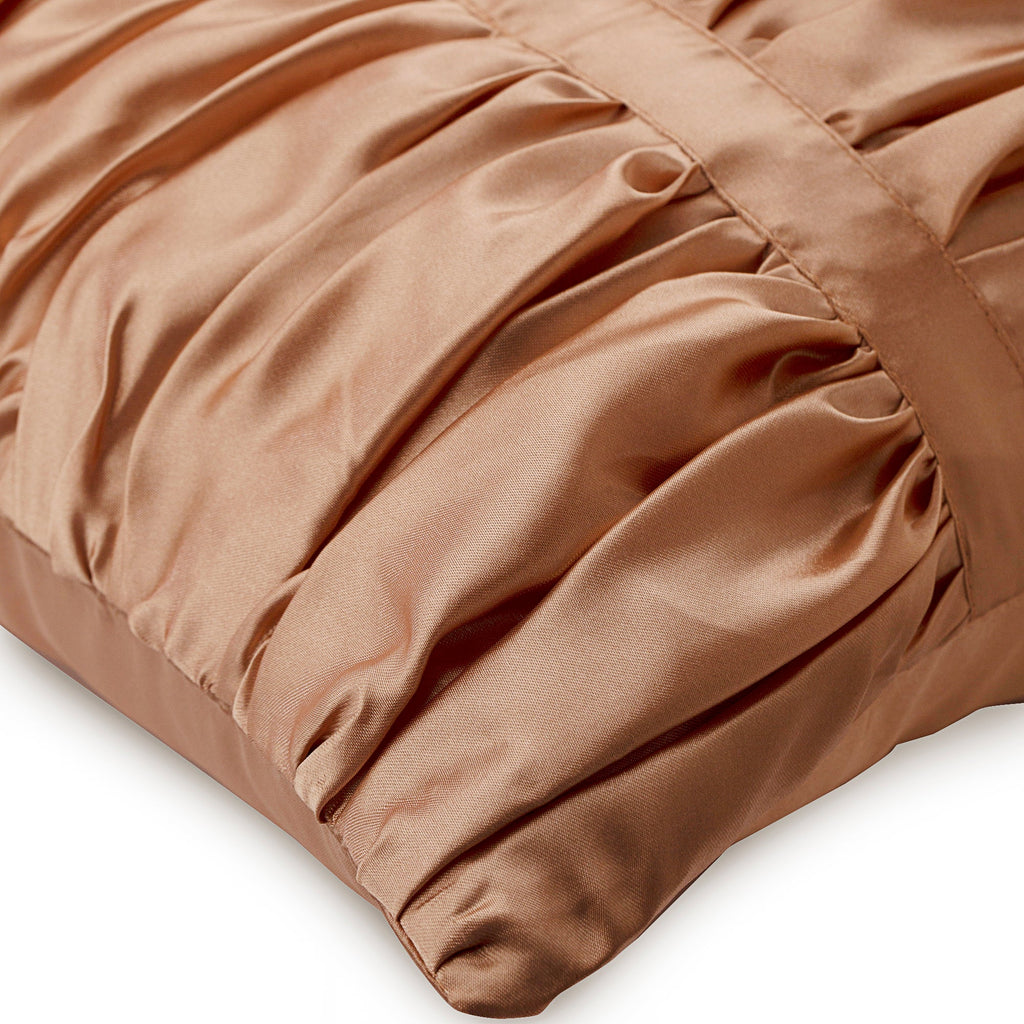 Lush - Peach Pink Satin Decorative Euro Sham