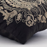 Magestic Gold - Charcoal Gray Velvet Decorative Euro Sham