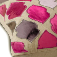 Magic Potion - Metallic Pink Faux Leather Throw Pillow Cover