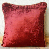 Maroon Shimmer - Maroon Velvet Decorative Euro Sham