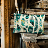 Mayura - Blue Satin Lumbar Pillow Cover