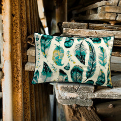 Mayura - Blue Satin Lumbar Pillow Cover