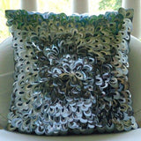 Metallic Floral - Silver Art Silk Decorative Euro Sham