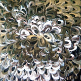 Metallic Floral - Silver Art Silk Throw Pillow Cover