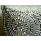 Metallic Rings - Gray Art Silk Decorative Euro Sham