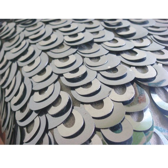 Metallic Scales - Silver Art Silk Decorative Euro Sham