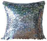 Metallic Scales - Silver Art Silk Decorative Euro Sham