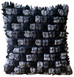 Red N Black Blossom - Red & Black Felt Decorative Euro Sham