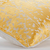 Mimosa Yellow Drops - Mimosa Yellow Burnout Velvet Decorative Euro Sham