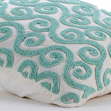 Mint Blue Trail - Mint Blue Art Silk Throw Pillow Cover