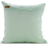 Mint Dynasty - Pastel Green Cotton Linen Throw Pillow Cover