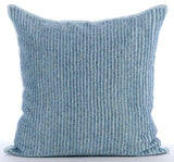 Misty Blue - Light Blue Cotton Linen Decorative Euro Sham