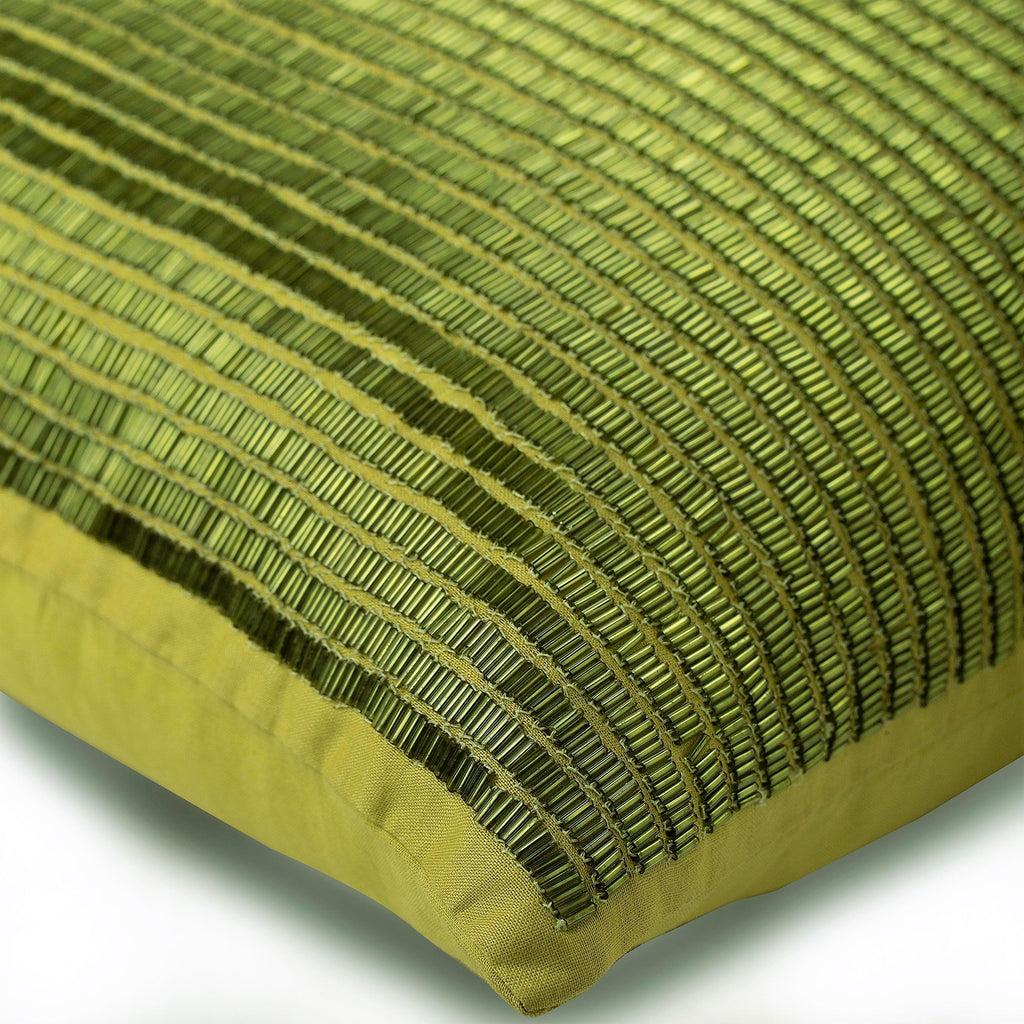 Misty Green - Green Cotton Linen Throw Pillow Cover