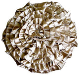 Rust Rose - Crushed Art Silk Rust Decorative Round Cushion Cover