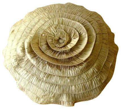 Vintage Golds - Crushed Art Silk Gold Decorative Round Cushion Cover