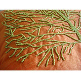 Money Tree - Orange Art Silk Decorative Euro Sham