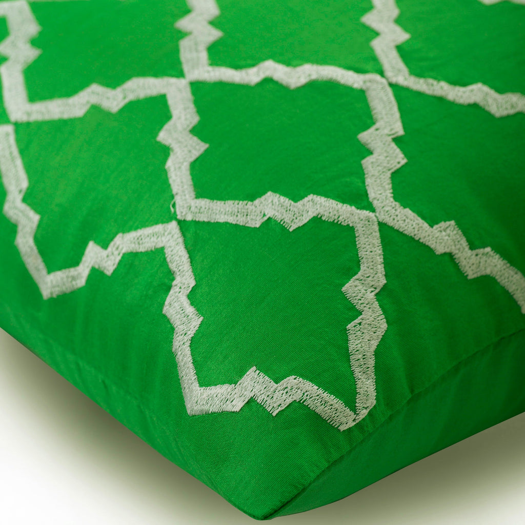 Green Envy - Green Art Silk Dupion Decorative Euro Sham