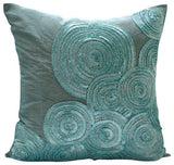 Snow Centric - Blue Art Silk Throw Pillow Cover