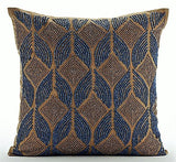 Moroccan Blue Arabian Throw Pillow Cover
