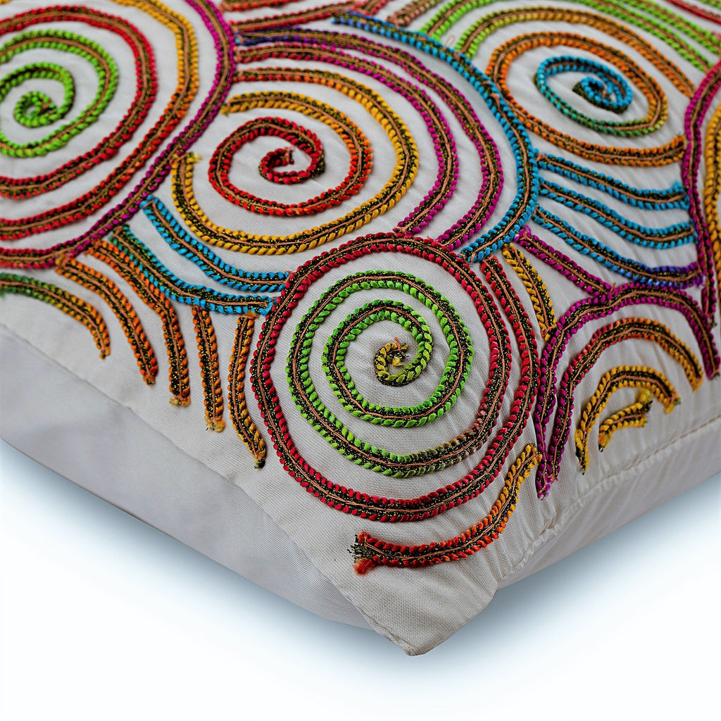 Multi Color Strands - Multicolor Silk Decorative Euro Sham