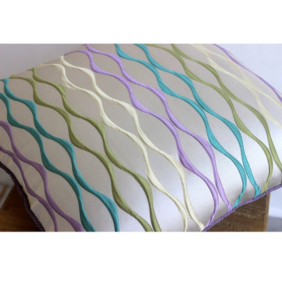 Multicolor Waves - Multicolor Jacquard Weave Throw Pillow Cover