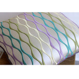 Multicolor Waves - Multicolor Jacquard Weave Throw Pillow Cover