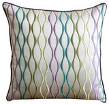 Multicolor Waves - Multicolor Jacquard Weave Decorative Euro Sham