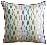 Multicolor Waves - Multicolor Jacquard Weave Decorative Euro Sham