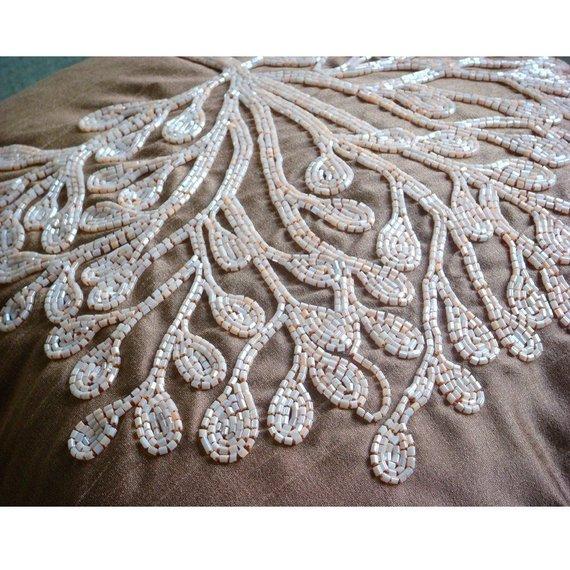 My Wish Tree - Dark Peach Art Silk Decorative Euro Sham