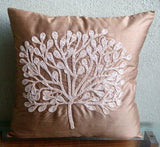 My Wish Tree - Dark Peach Art Silk Decorative Euro Sham