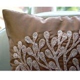 My Wish Tree - Dark Peach Art Silk Decorative Euro Sham