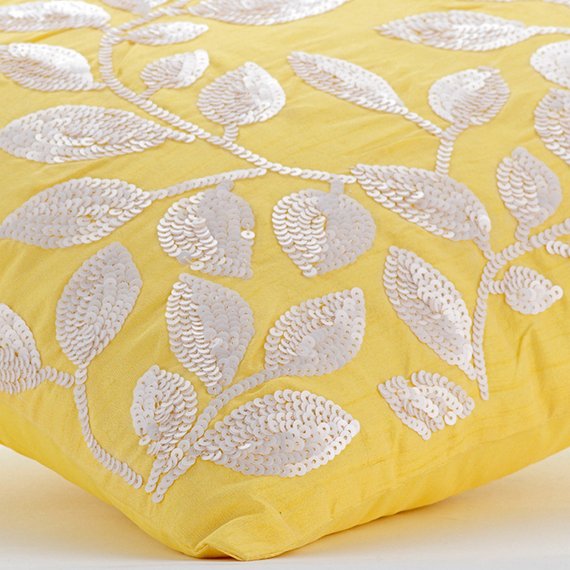 Nature Is Classy - Yellow Art Silk Throw Pillow Cover