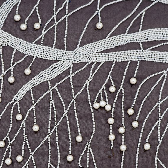 Nature Pearl - Brown Cotton Linen Throw Pillow Cover