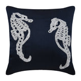 Navy Blue Sea Horse Euro Sham