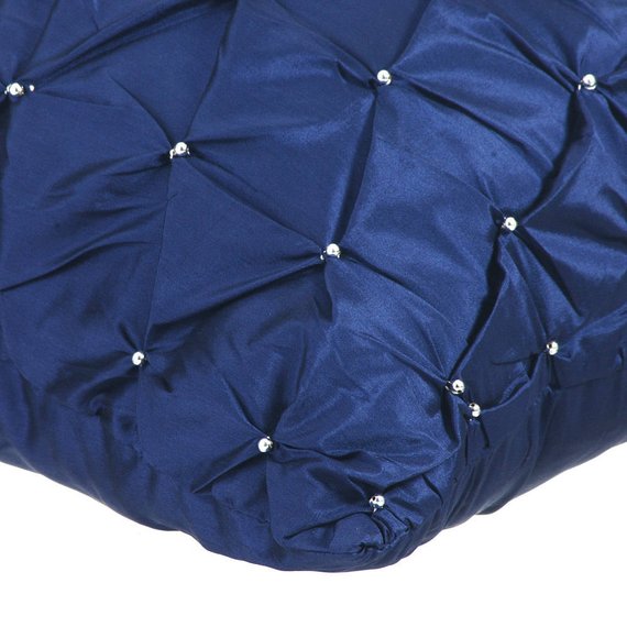 Night Texture - Navy Blue Taffeta Throw Pillow Cover