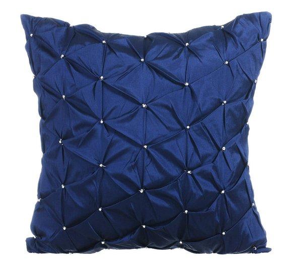Night Texture - Navy Blue Taffeta Decorative Euro Sham