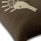 Noble Sea Horse - Brown Cotton Linen Decorative Euro Sham
